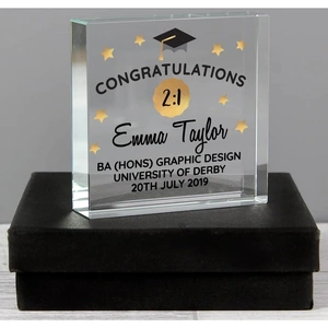 For You Personalised Gifts Congratulations Graduation Large Crystal Token
