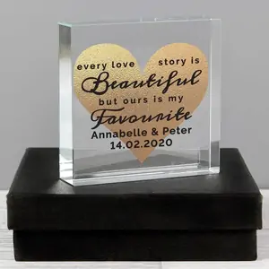 For You Personalised Gifts Personalised Every Love Story Is Beautiful Large Crystal Token