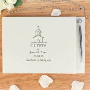 For You Personalised Gifts Church Design Hardback Guest Book & Pen