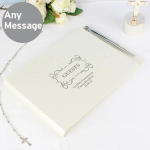 For You Personalised Gifts Swirl Design Hardback Guest Book & Pen