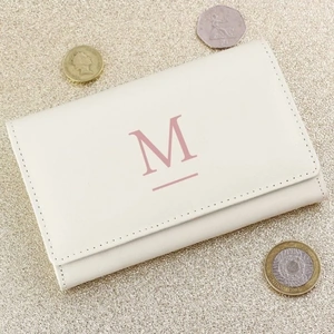 For You Personalised Gifts Initial Cream Leather Purse
