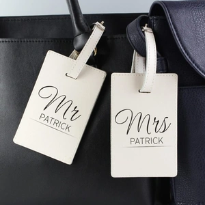 For You Personalised Gifts Mr & Mrs Classic Cream Luggage Tags