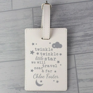 For You Personalised Gifts Twinkle Twinkle Cream Luggage Tag