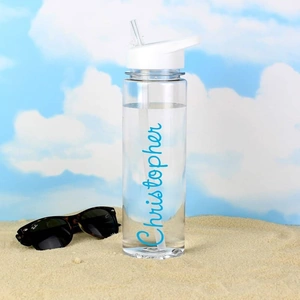 For You Personalised Gifts Blue Name Island Water Bottle