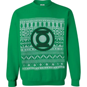 Geek Clothing DC Comics Men's Green Lantern Christmas Fairisle Sweatshirt - Green - M