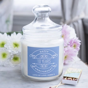 Getting Personal Personalised Deluxe Jar Candle - 10th Anniversary