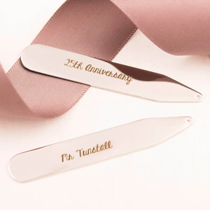 Getting Personal Personalised Collar Stiffeners - 25th Anniversary