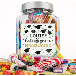 Getting Personal Personalised Retro Sweet Jar - Hat's Off You've Graduated