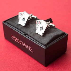 Getting Personal Four Aces Playing Cards Cufflinks