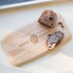 Getting Personal Personalised Heart Wooden Large Chopping Board - Couples