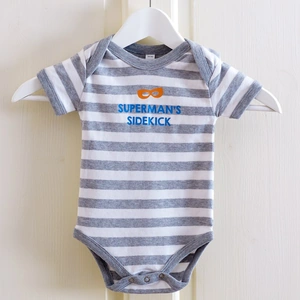 Getting Personal Personalised Striped Baby Onesie - Mask