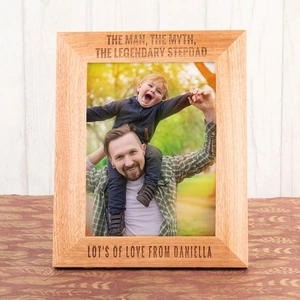 Getting Personal Personalised Wooden Photo Frame - Man, Myth, Legendary Stepdad