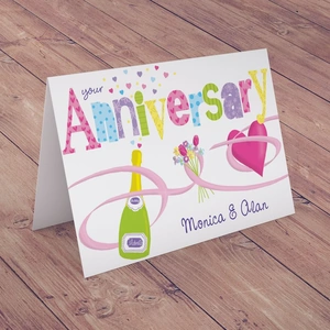 Getting Personal Personalised Card - Colourful Anniversary