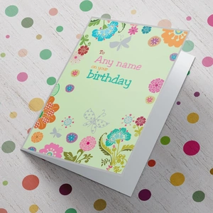 Getting Personal Personalised Card - On Your Birthday - Floral Design