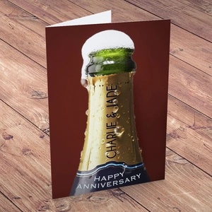 Getting Personal Personalised Anniversary Card - Champagne Showers