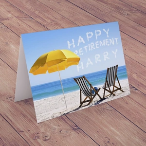 Getting Personal Personalised Card - Happy Retirement Deck Chairs