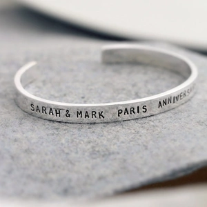 Getting Personal Personalised Posh Totty Designs Sterling Silver Slim Cuff