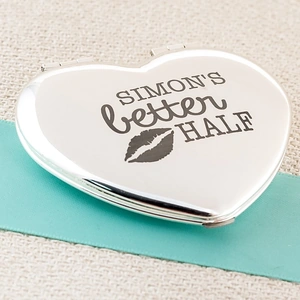 Getting Personal Engraved Heart Compact Mirror - Better Half