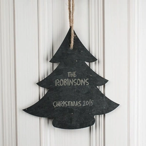 Getting Personal Personalised Christmas Tree Slate Chalkboard