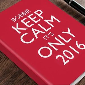 Getting Personal Personalised Diary - Keep Calm It's Only, Red