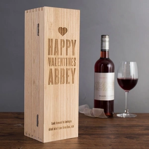 Getting Personal Personalised Luxury Wooden Wine Box - Happy Valentine's Day