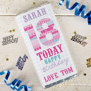 Getting Personal Personalised Chocolate Bar - 18 Today Pink