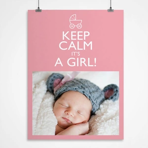 Getting Personal Photo Upload Print - Keep Calm It's A Girl
