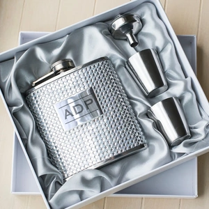 Getting Personal Personalised Diamante Hip Flask Gift Set