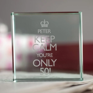 Getting Personal Personalised Glass Token - 50th Keep Calm