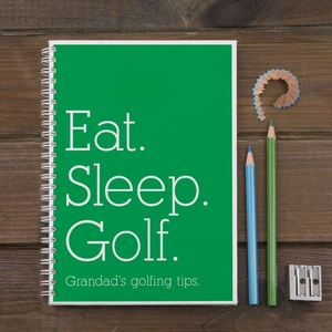 Getting Personal Personalised Notebook - Eat, Sleep, Golf