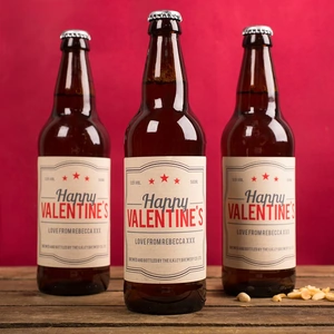Getting Personal Personalised Set Of Three Beers - Happy Valentine's