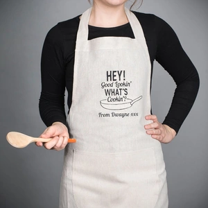Getting Personal Personalised Natural Apron - Hey Good Lookin' What's Cookin'