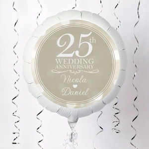 Getting Personal Personalised Large Helium Balloon - 25th Wedding Anniversary