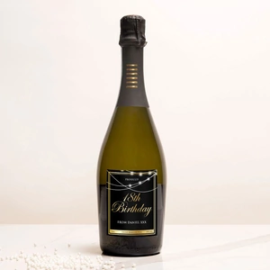 Getting Personal Personalised Prosecco - 18th Birthday, Black & Gold