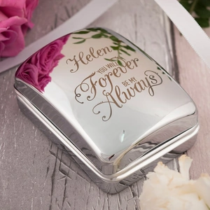 Getting Personal Engraved Jewellery Box With Heart Necklace & Earrings - Forever & Always