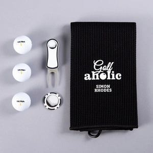 Getting Personal Golf Gift Set With Personalised Towel - Golfaholic