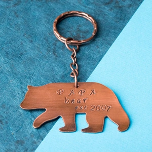 Getting Personal Personalised Copper Key Ring - Papa Bear