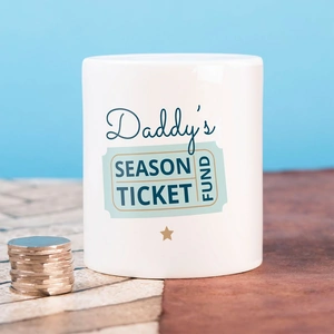 Getting Personal Personalised Ceramic Money Box - Season Ticket Fund