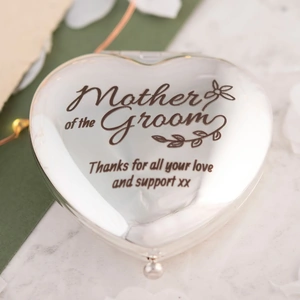 Getting Personal Engraved Heart Compact Mirror - Mother Of The Groom