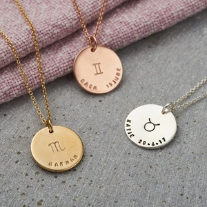 Getting Personal Personalised Posh Totty Designs Large Zodiac Necklace