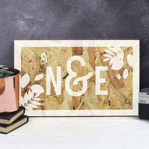 Getting Personal Personalised Couple's Initials Wooden Print