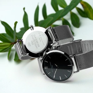 Getting Personal Personalised Women's Metallic Mesh Strap Watch With Black Dial