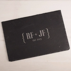 Getting Personal Personalised Slate Cheese Board - Couple's Initials, Est