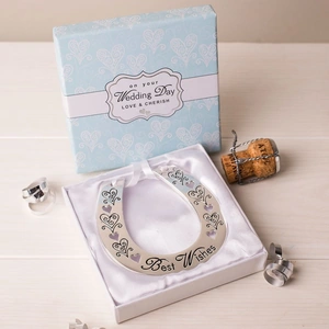 Getting Personal Love & Cherish Silver-Plated Wedding Horse Shoe