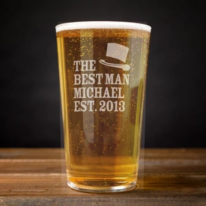 Getting Personal Personalised Pint Glass - Best Man Name & Date