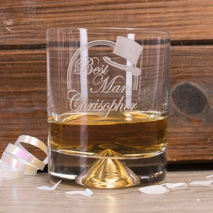 Getting Personal Personalised Stern Whisky Glass - Best Man Top Hat