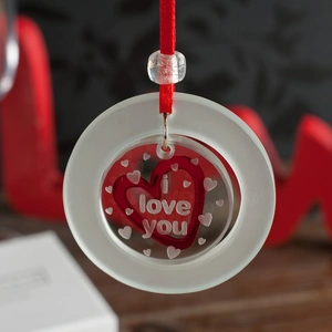 View product details for the Spaceform Linked Glass Keepsake - 'I Love You' Red Heart