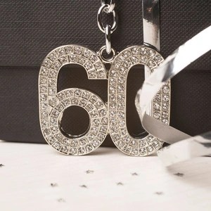 View product details for the Crystal Keyring - 60th Birthday