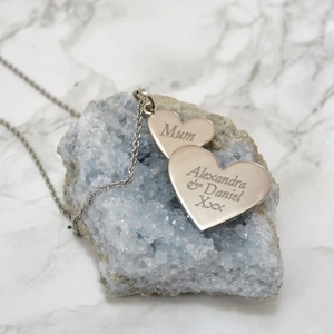Giftsonline4u Personalised Twin Heart Necklace For Mum