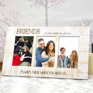 Giftsonline4u Friends Rustic Wooden Personalised Photo Frame Gift
